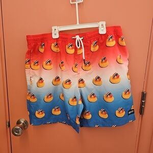NWT NEFF Men's Size XL Patriotic Rubber Ducks Ducky Swim Trunks Board Shorts